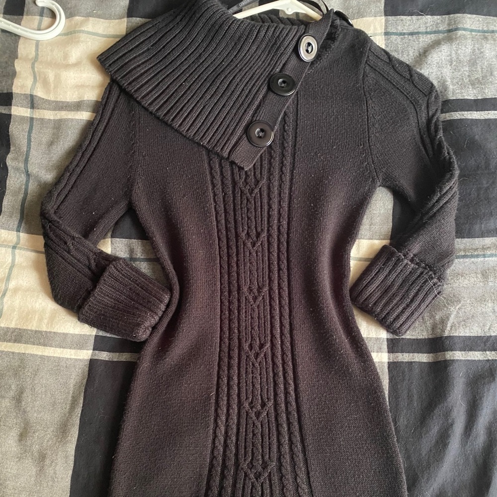 Black sweater body on dress